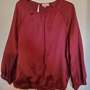 LOFT Wine/Cranberry Top